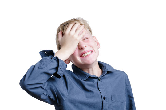 10-year Old Boy Is In Stress And Having Headache