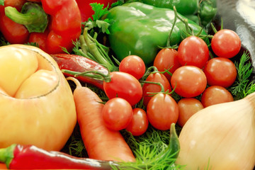 Fresh and raw vegetables background