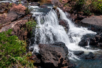 Indaia Waterfalls also Known as Chachoeiro Indaia in the Heart of the Savannas in the State of Goias, Brazil