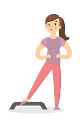 Fitness with stepper.