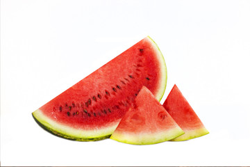 Sliced or half of watermelon isolated on white background.