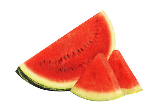 Sliced or half of watermelon isolated on white background.