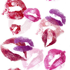 Fototapeta premium seamless lips pattern on white background