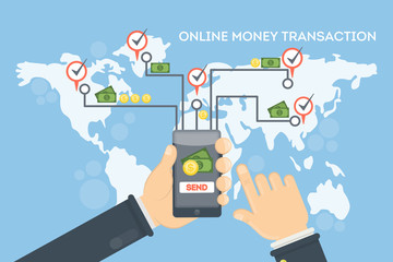 Online money transaction.