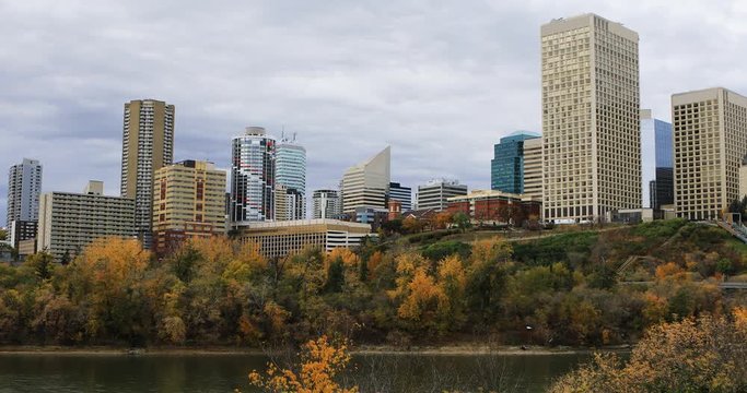 Edmonton Cityscape in autumn 4K
