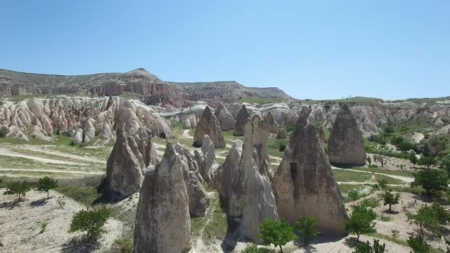 Love valley near the Goreme. Cappadocia, Turkey. Aerial view