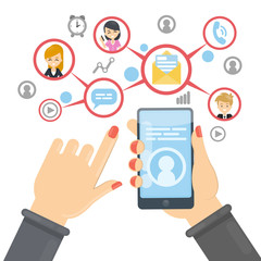 Social network using smartphone.