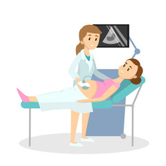 Doctor doing ultrasound.