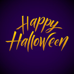 Happy Halloween. Vector greeting card. Hand Calligraphy