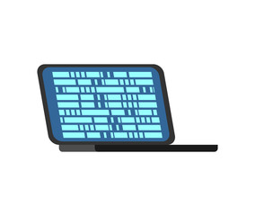 Laptop calculating isolated. portable computer on white background. Vector illustration
