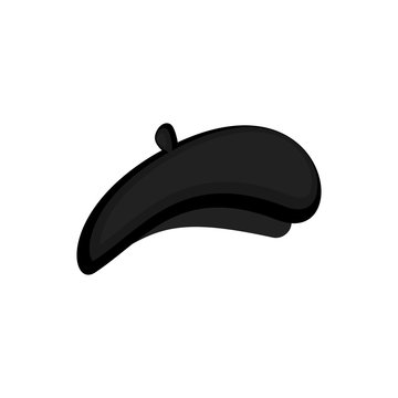 Mime black beret isolated. Mimic Cap. Vector illustration