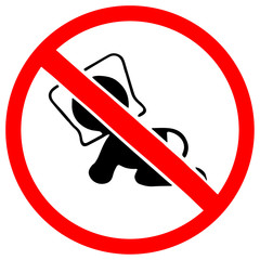 plastic bag may cause kill your baby. Do not give to your baby as toy. Red prohibition warning symbol sign