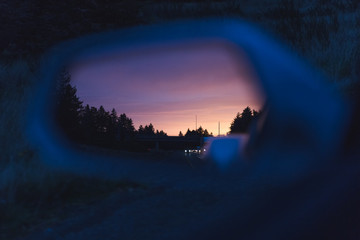 Sunset in Side Mirror