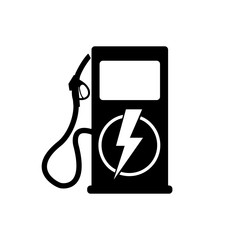 Значок станции зарядки электро автомобилей. Векторная иллюстрация.
