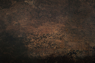Dark brown abstract texture background. Top view, copy space, banner