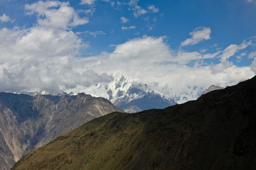 Naklejka na ściany i meble Rakaposhi Glacier Campsite - Pakistan