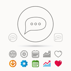 Chat icon. Comment message sign.