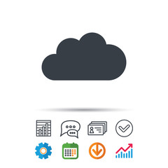 Cloud icon. Data storage technology sign.