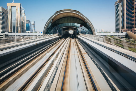 Train station in Dubai. United Arab Emirates.