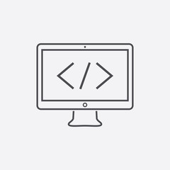 Code icon. Programming line icon.