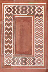 Beautiful designs on the wall of  Taj Mahal complex