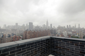 View of NYC skyline from a terrace