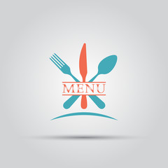 Cutlery isolated vector colored menu logo