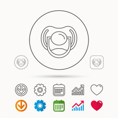 Obraz premium Pacifier icon. Nipple or dummy sign.