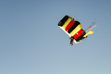 italian skydiver during landing