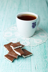 cup of tea and chocolate