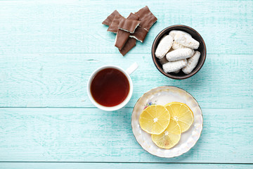lemon tea and biscuits