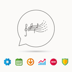 Songs for kids icon. Musical notes, melody sign.