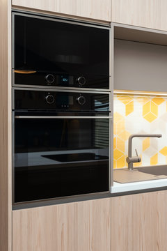 Built-in appliances in contemporary kitchen