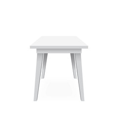 Classic wooden white chair without back. Isolated on white background. Vector illustration