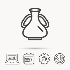 Vase icon. Decorative vintage amphora sign.