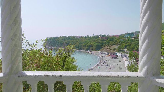 Slow motion view of beach from pelisse