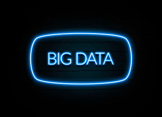 Big Data  - colorful Neon Sign on brickwall