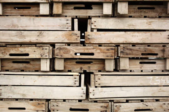 Pile of wooden crates