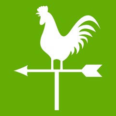 Weather vane with cock icon green