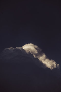 Beautiful light on the edge of the clouds on a beautiful evening.