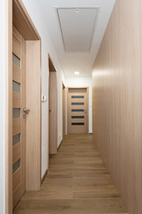Passage to rooms in contemporary house interior