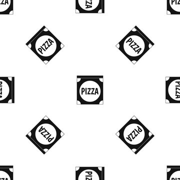 Pizza box cover pattern seamless black