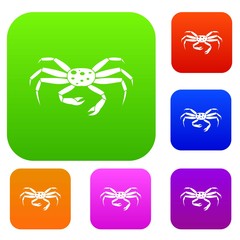 Crab seafood set color collection