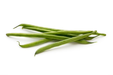 Green beans isolated on a white background.