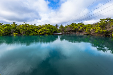 Galapagos Islands - August 24, 2017: Landscape of Lagoon of the Nymphs in Santa Cruz island, Galapagos Islands, Ecuador © rpbmedia