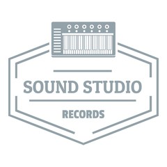 Sound studio logo, simple gray style