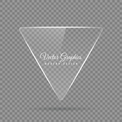 Glass banner. Transparent geometric shapes.