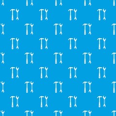 Hammer and wrench pattern seamless blue