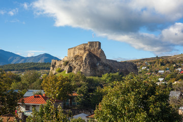 Fototapeta na wymiar medieval Fortress in Surami town in Shida Kartli region, Georgia
