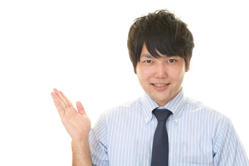 案内するビジネスマン